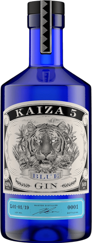 69,95 € | Ginebra Gin Kaiza 5 Pitahaya Blue — Edición Azul Sudáfrica Botella Medium 50 cl Arándano — Arándanos, Flor de Saúco, Fruta del Dragón