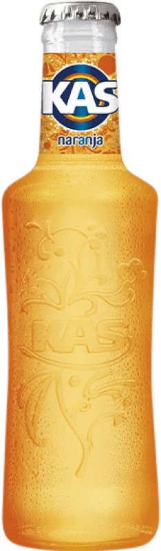 Free Shipping | 24 units box Soft Drinks Kas Spain Small Bottle 20 cl Glass Naranja — Orange