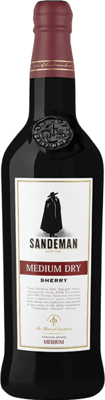 Envio grátis | Vinho Generoso Fortificado Sandeman Porto Medium Dry — Meio Seco D.O. Jerez-Xérès-Sherry Andalucía y Extremadura Espanha Palomino Fino, Pedro Ximénez 75 cl