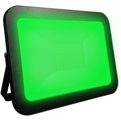 Flood and spotlight 50W Rectangular Shape 21×16 cm. Green lighting. EPISTAR SMD LED Chip Terrace, garden and facilities. Cast aluminum and Tempered glass