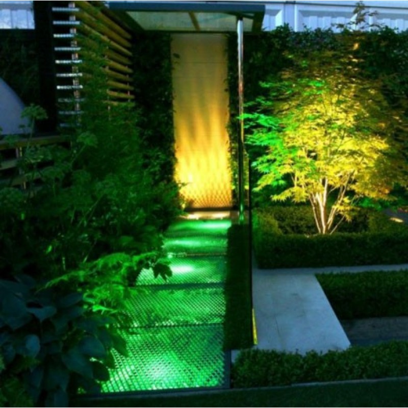 28,95 € Free Shipping | Flood and spotlight 30W Rectangular Shape 21×16 cm. Green lighting. EPISTAR SMD LED Chip Terrace and garden. Cast aluminum and tempered glass