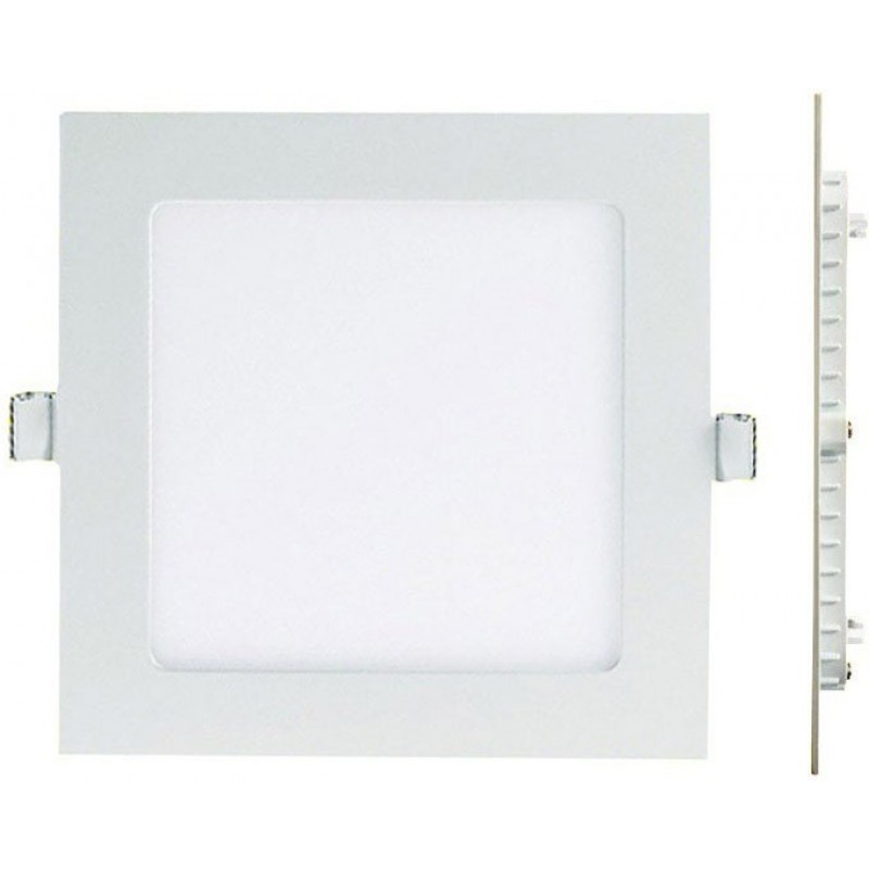 2,95 € Free Shipping | Recessed lighting 3W 4500K Neutral light. Square Shape 9×9 cm. Downlight LED projector + Driver included. Slimline Extra-flat LED Panel Kitchen, bathroom and office. Aluminum. White Color
