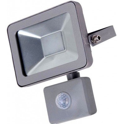 14,95 € Envío gratis | Foco proyector exterior 10W 4500K Luz neutra. 16×11 cm. PROLINE Alto brillo. Detector de movimiento. Chip LED SMD EPISTAR Aluminio y vidrio templado. Color gris