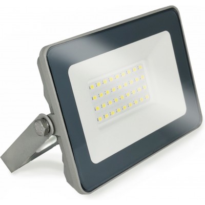 8,95 € Free Shipping | Flood and spotlight 30W 4500K Neutral light. Rectangular Shape 23×15 cm. PROLINE High brightness. EPISTAR 5730 SMD LED Chip Terrace and garden. Aluminum and tempered glass. Gray Color