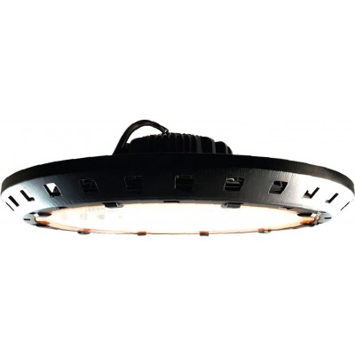 188,95 € Free Shipping | Flood and spotlight 200W 6000K Cold light. Ø 40 cm. Suspension hood. High power industrial LED. SMD LED UFO HIGH BAY. Philips LED. Meanwell transformer Aluminum. Black Color