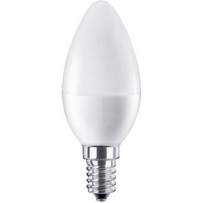 5 units box LED light bulb NB2005 6W E14 LED 3000K Warm light. 10×4 cm. LED candle bulb. EPISTAR SMD LED Chip. C35 filament. High brightness Aluminum and polycarbonate. White Color
