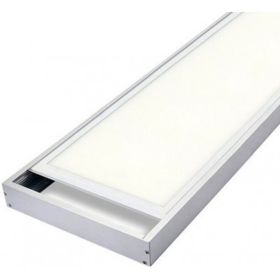 Painel de LED LED Forma Retangular 120×30 cm. Kit de montagem em superfície para painel LED Escritório, área de trabalho e estoque. Alumínio lacado. Cor branco