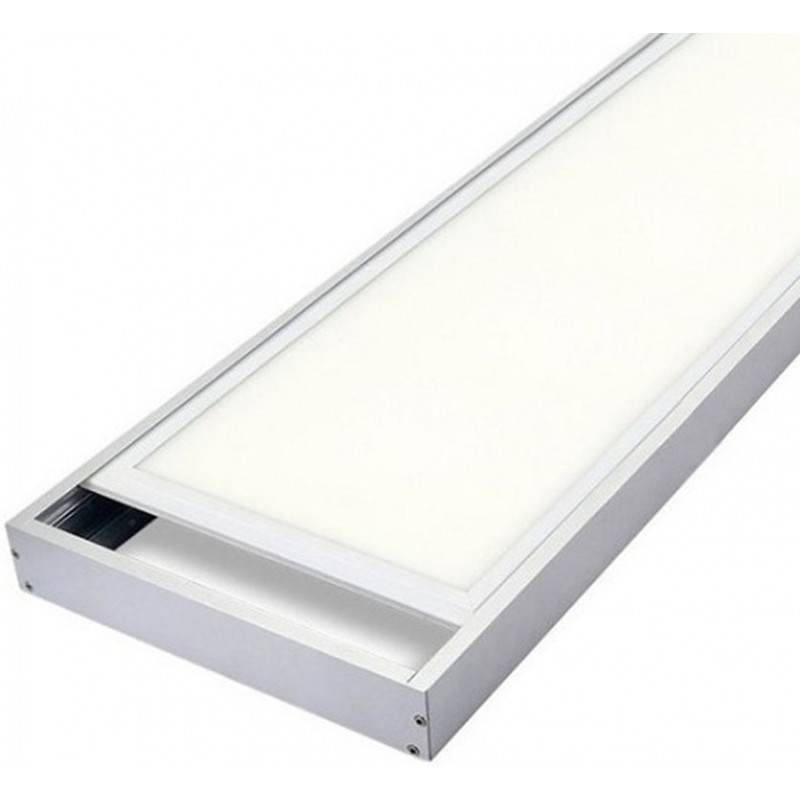 13,95 € 免费送货 | LED面板 LED 长方形 形状 120×30 cm. LED面板的表面安装套件 办公室, 工作区 和 库存. 漆铝. 白色的 颜色