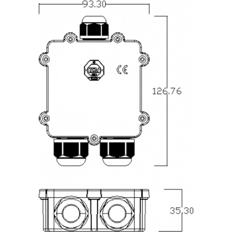 8,95 € Free Shipping | Lighting fixtures 13×10 cm. IP68 waterproof junction box Black Color