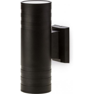 22,95 € Free Shipping | Outdoor wall light Ø 9 cm. Double vertical lighting. Double sided Aluminum and glass. Black Color