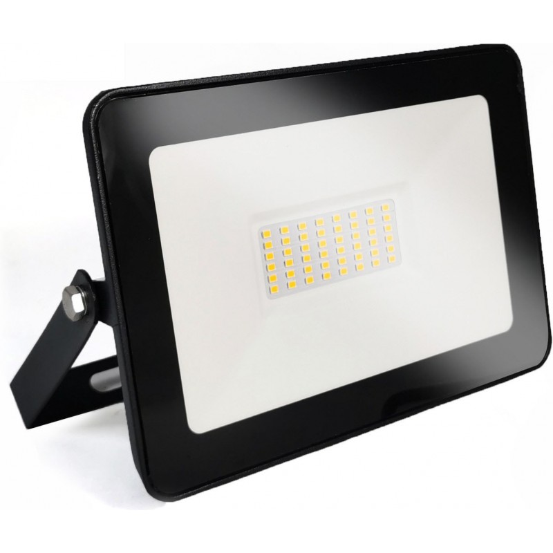 7,95 € Envio grátis | Holofote externo 30W 4500K Luz neutra. 17×14 cm. Chip EPISTAR LED SMD IPAD. Claridade alta. Extra plano Alumínio fundido e vidro temperado. Cor preto