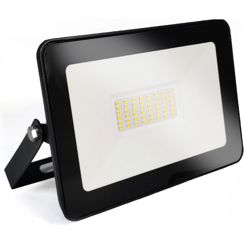 11,95 € Envio grátis | Holofote externo 50W 2700K Luz muito quente. 21×16 cm. Chip EPISTAR LED SMD IPAD. Claridade alta. Extra plano Alumínio fundido e vidro temperado. Cor preto