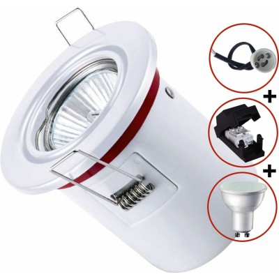 10,95 € Kostenloser Versand | Inneneinbauleuchte 7W 4500K Neutrales Licht. Ø 10 cm. Kompakt, versenkt, isoliert, verstellbar und neigbar. Ring + LED-Lampe + Lampenfassung Klasse 2 (Clip-On) Aluminium. Weiß Farbe