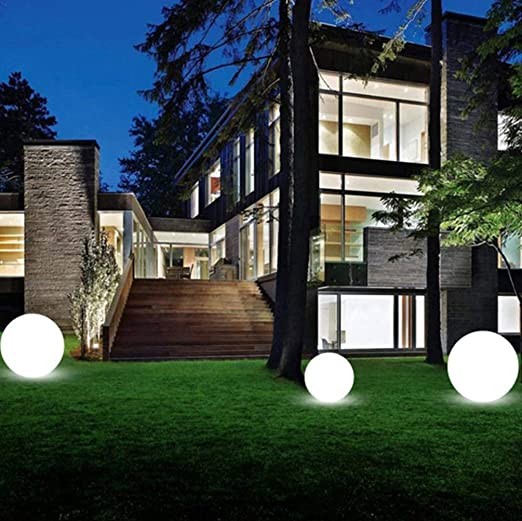 57,95 € Spedizione Gratuita | Mobili con illuminazione LED RGBW Ø 40 cm. Sfera luminosa a LED multicolore RGB senza fili. Telecomando. Ricaricabile. 12 LEDs Polietilene