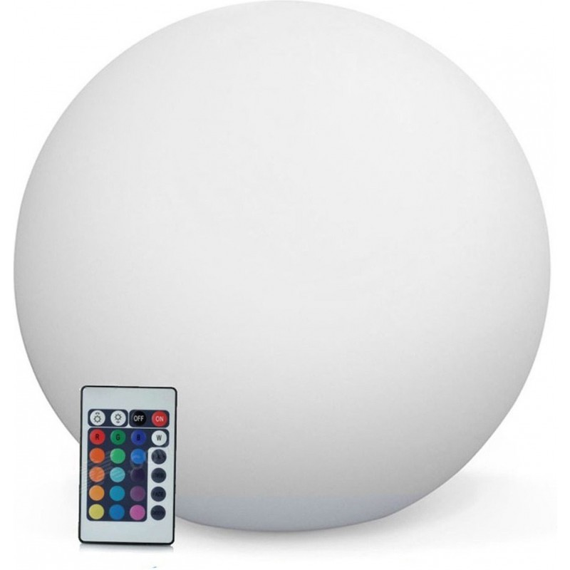 58,95 € Free Shipping | Furniture with lighting LED RGBW Spherical Shape Ø 40 cm. Wireless RGB multicolor LED light ball. Remote control. Rechargeable. 12 integrated LEDs Terrace, garden and facilities. Polyethylene