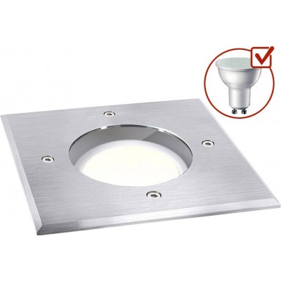 12,95 € Envío gratis | Baliza luminosa 5W 4500K Luz neutra. 14×10 cm. Foco empotrable de suelo + bombilla LED Acero inoxidable 304. Color acero inoxidable