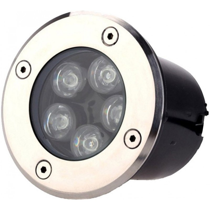 28,95 € Free Shipping | In-Ground lighting 5W 3000K Warm light. Round Shape Ø 15 cm. Recessed floor spotlight. Waterproof. 5 integrated LEDs Terrace and garden. Stainless steel. Stainless steel Color