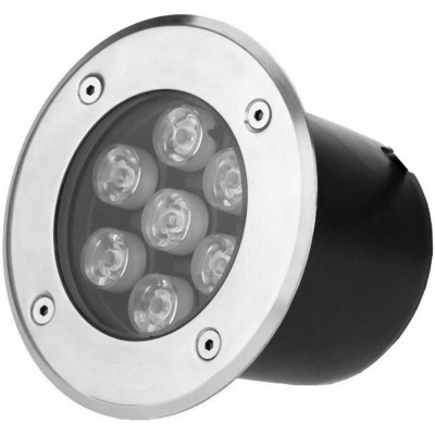 Luminous beacon 7W 3000K Warm light. Ø 12 cm. Recessed floor spotlight. Waterproof. 7 integrated LEDs Stainless steel. Stainless steel Color