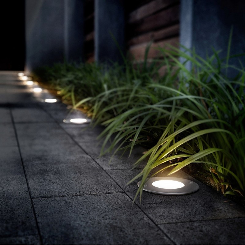 39,95 € Free Shipping | In-Ground lighting 7W 3000K Warm light. Round Shape Ø 12 cm. Recessed floor spotlight. Waterproof. 7 integrated LEDs Terrace and garden. Stainless steel. Stainless steel Color
