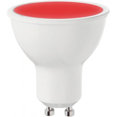 10 units box LED light bulb 7W GU10 LED Ø 5 cm. LED bulb for lighting in red color Aluminum and polycarbonate