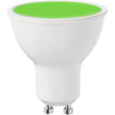 Коробка из 10 единиц Светодиодная лампа 7W GU10 LED Ø 5 cm. Светодиодная лампа для освещения зеленого цвета Алюминий и Поликарбонат
