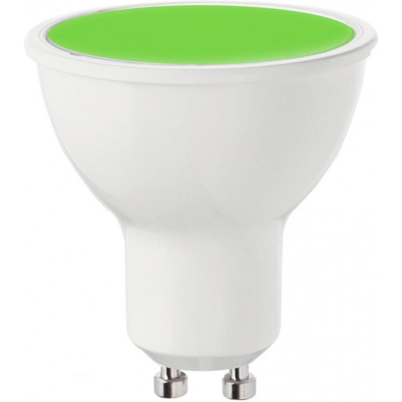 14,95 € Free Shipping | 10 units box LED light bulb 7W GU10 LED Ø 5 cm. LED bulb for lighting in green color Aluminum and polycarbonate