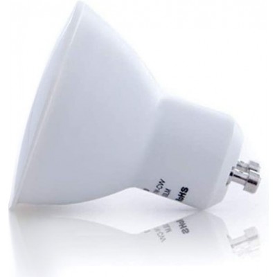 Bombilla LED 5W GU10 LED 3000K Luz cálida. Ø 5 cm. Alto brillo Aluminio y Policarbonato. Color blanco