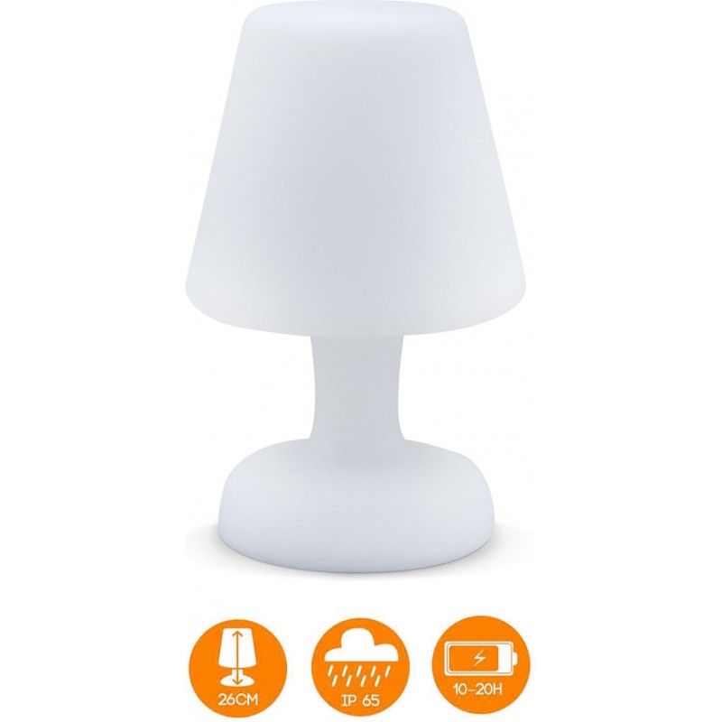 49,95 € Free Shipping | Furniture with lighting LED RGBW Ø 16 cm. Multicolor RGB LED table lamp with remote control Terrace, garden and facilities. Polyethylene