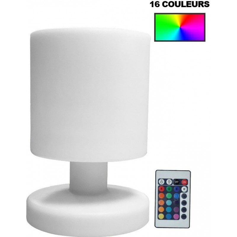 28,95 € Free Shipping | Furniture with lighting LED RGBW Ø 16 cm. Multicolor RGB LED table lamp with remote control. Solar recharge Terrace, garden and facilities. Polyethylene