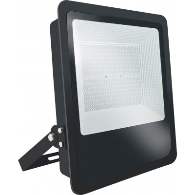 Flood and spotlight 200W 6000K Cold light. Rectangular Shape 35×31 cm. Epistar 2835 SMD LED Chip. High power industrial lighting Terrace, garden and warehouse. Aluminum and Tempered glass. Black Color