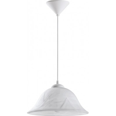 Hanging lamp Eglo Alessandra 60W Conical Shape Ø 30 cm. Living room and dining room. Modern and design Style. Plastic and glass. White Color