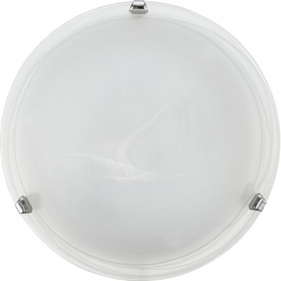 Luz de teto interna Eglo Salome 60W Forma Esférica Ø 30 cm. Estilo clássico. Aço e Vidro. Cor branco, cromado e prata