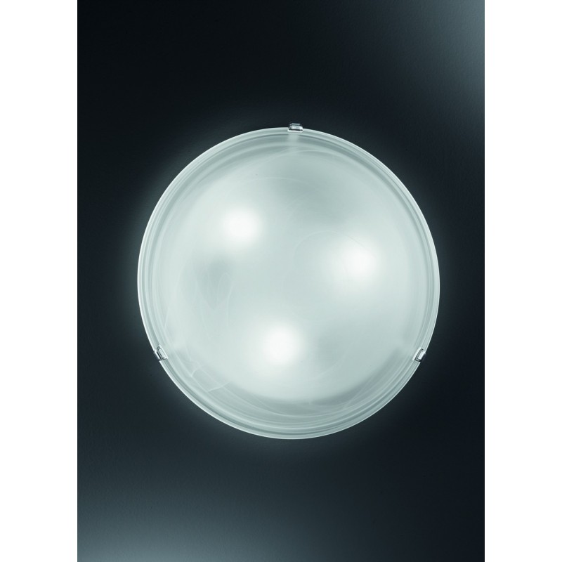 16,95 € Free Shipping | Indoor ceiling light Eglo Salome 60W Spherical Shape Ø 30 cm. Classic Style. Steel and glass. White, plated chrome and silver Color