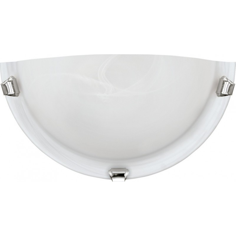 16,95 € Бесплатная доставка | Настенный светильник для дома Eglo Salome 60W Сферический Форма 30×15 cm. Лобби и ванная комната. Классический Стиль. Стали и Стекло. Белый, покрытый хром и серебро Цвет