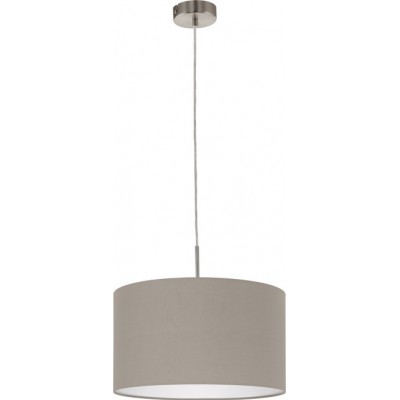 吊灯 Eglo Pasteri 60W Ø 38 cm. 钢 和 纺织品. 灰色的, 镍 和 亚光镍 颜色