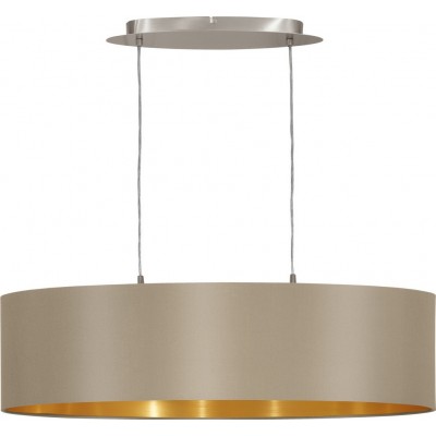 吊灯 Eglo Maserlo 120W 椭圆形 形状 110×78 cm. 客厅 和 饭厅. 现代的 和 设计 风格. 钢 和 纺织品. 金的, 灰色的, 镍 和 亚光镍 颜色