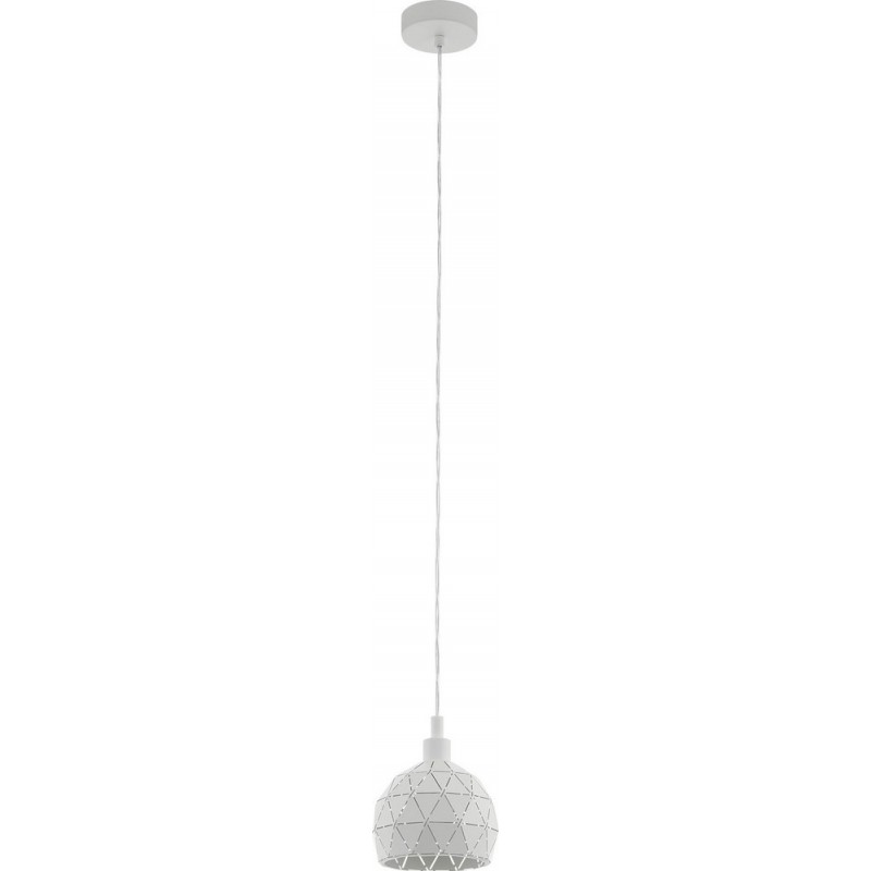 46,95 € 免费送货 | 吊灯 Eglo Roccaforte 40W 锥 形状 Ø 17 cm. 客厅 和 饭厅. 复古的 和 优质的 风格. 钢. 白色的 颜色