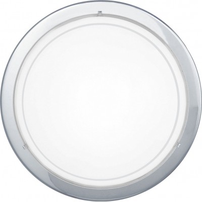 Plafonnier intérieur Eglo Planet 1 60W Ø 29 cm. Acier, verre et verre laqué. Couleur blanc, chromé et argent