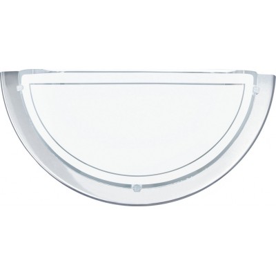 屋内ウォールライト Eglo Planet 1 60W 楕円形 形状 29×15 cm. ベッドルーム そして ロビー. クラシック スタイル. 鋼, ガラス そして 漆塗りのガラス. 白い, メッキクローム そして 銀 カラー
