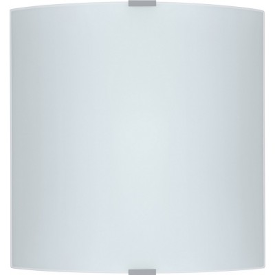 Innenwandleuchte Eglo Grafik 60W Zylindrisch Gestalten 29×28 cm. Küche und bad. Modern Stil. Stahl, Glas und Satinglas. Weiß und silber Farbe