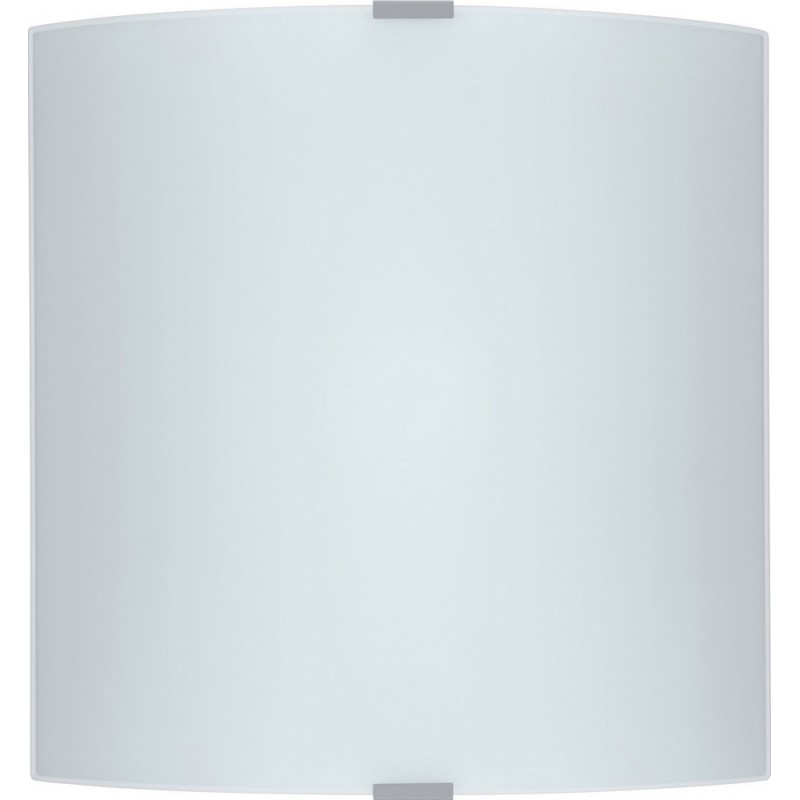 16,95 € 送料無料 | 屋内ウォールライト Eglo Grafik 60W 円筒形 形状 29×28 cm. キッチン そして バスルーム. モダン スタイル. 鋼, ガラス そして サテンガラス. 白い そして 銀 カラー