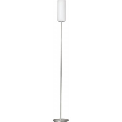 73,95 € Envoi gratuit | Lampadaire Eglo Troy 3 60W Ø 10 cm. Acier, verre et verre satiné. Couleur blanc, nickel et nickel mat