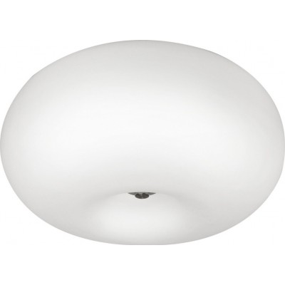 125,95 € Free Shipping | Indoor ceiling light Eglo Optica 120W Spherical Shape Ø 35 cm. Living room, dining room and bedroom. Design Style. Steel, glass and opal glass. White, nickel and matt nickel Color
