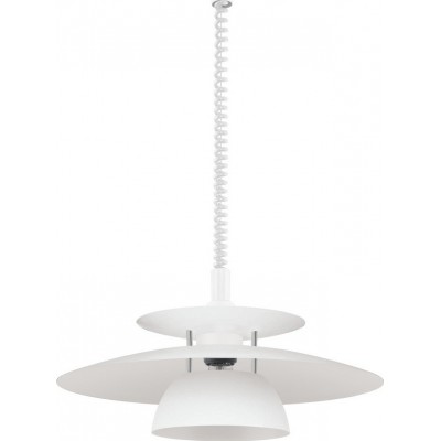 87,95 € Free Shipping | Hanging lamp Eglo Brenda 60W Conical Shape Ø 43 cm. Living room and dining room. Modern and design Style. Steel and plastic. White, plated chrome and silver Color
