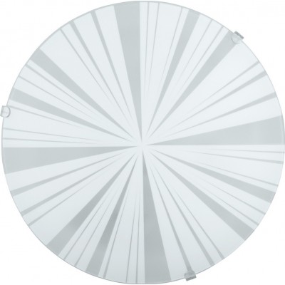 室内顶灯 Eglo Mars 1 60W 圆形的 形状 Ø 25 cm. 客厅, 饭厅 和 卧室. 优质的 风格. 钢, 玻璃 和 缎面玻璃. 白色的 颜色