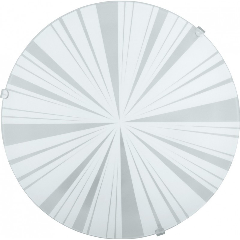 14,95 € 免费送货 | 室内顶灯 Eglo Mars 1 60W 圆形的 形状 Ø 25 cm. 客厅, 饭厅 和 卧室. 优质的 风格. 钢, 玻璃 和 缎面玻璃. 白色的 颜色