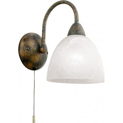 Applique murale d'intérieur Eglo Dionis 40W 20×12 cm. Acier et verre. Couleur blanc, marron et oxyde