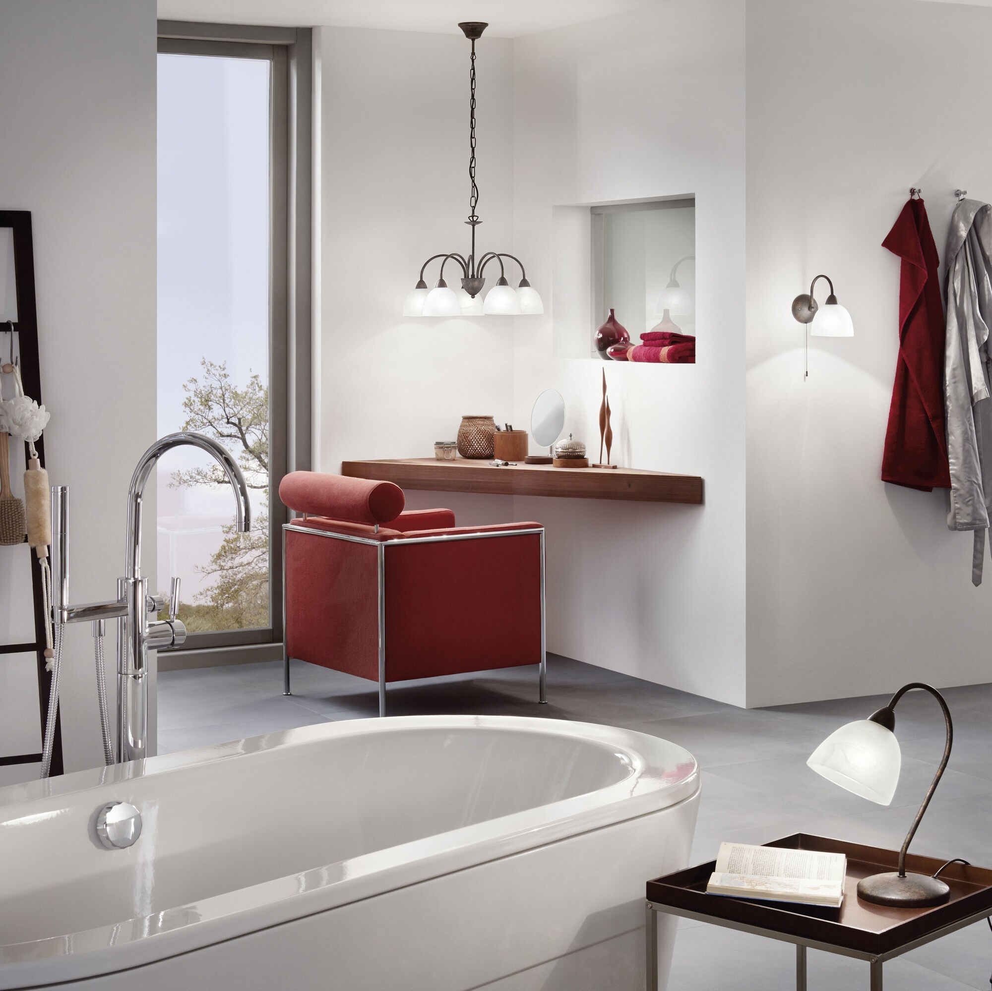 31,95 € Envío gratis | Aplique de pared interior Eglo Dionis 40W 20×12 cm. Acero y vidrio. Color blanco, marrón y óxido