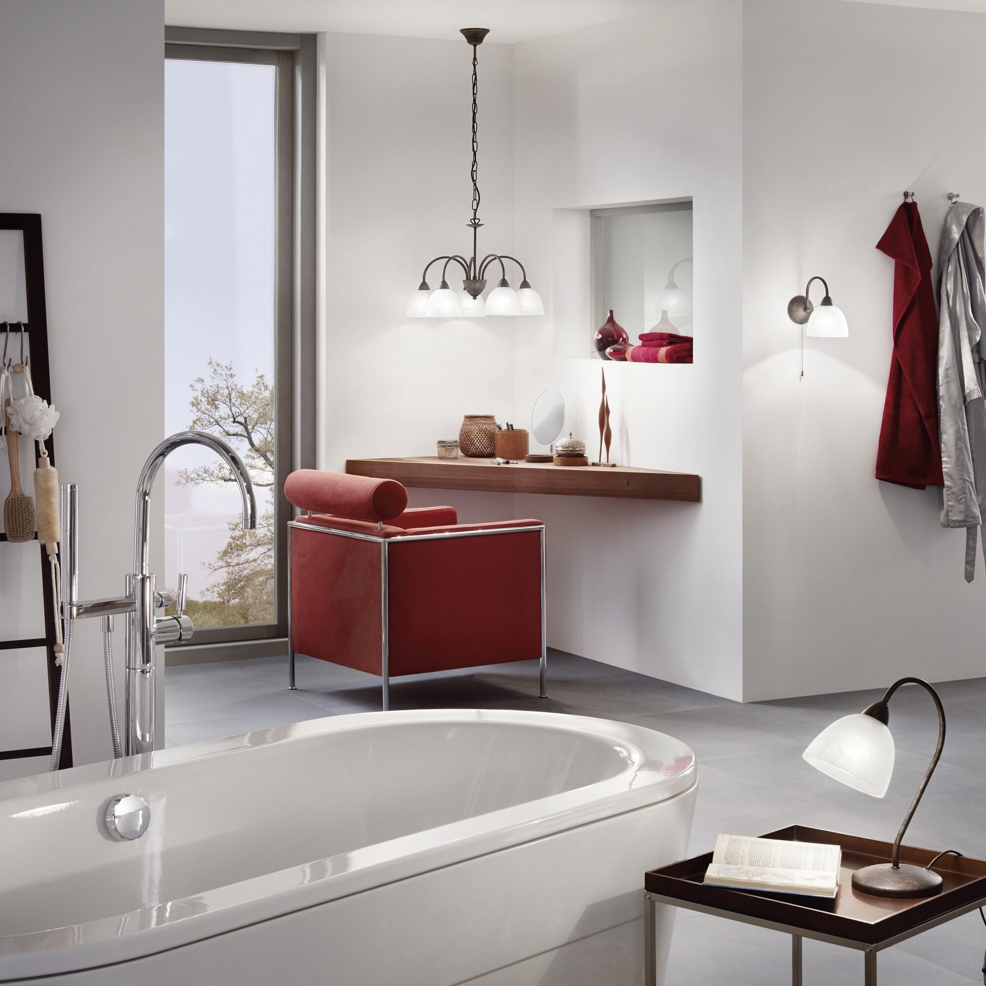 31,95 € Spedizione Gratuita | Lampada da tavolo Eglo Dionis 40W 34×24 cm. Acciaio e bicchiere. Colore bianca, marrone e ossido