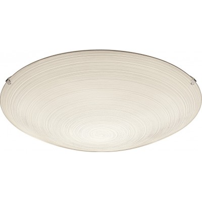 Indoor ceiling light Eglo Malva 120W Spherical Shape Ø 39 cm. Living room, dining room and bedroom. Classic Style. Steel and glass. Beige and white Color
